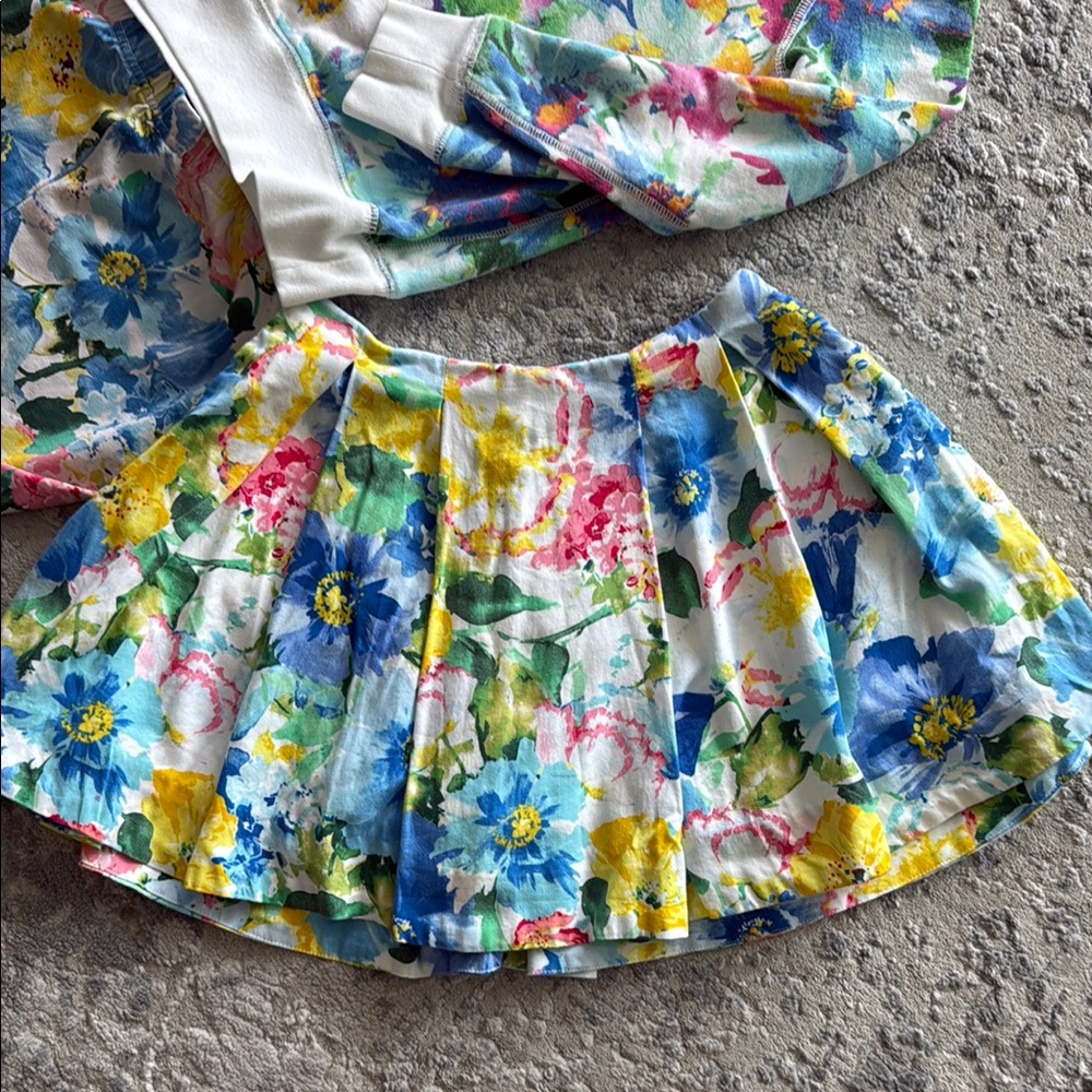 Polo Ralph Lauren Multicolor Floral Sweatshirt, leggings and skirt. 8-10 yo girl - Picture 3 of 5